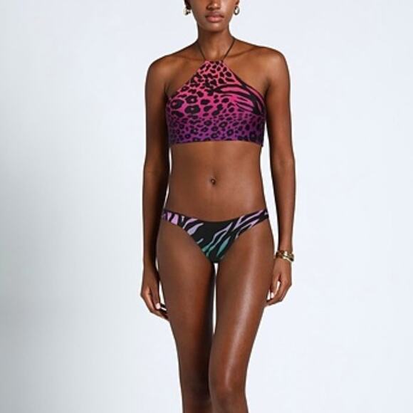 The Attico Animal Print Halter Bikini Top - Picture 1 of 7